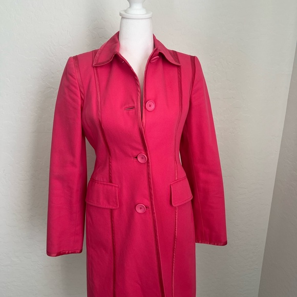 Banana Republic hot pink button up fitted coat, size XS - Picture 1 of 7